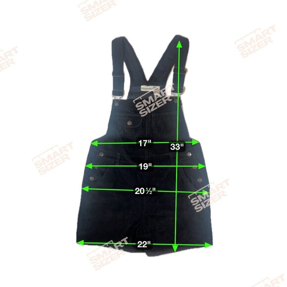 VTG Womens Kathy Ireland Black Corduroy Overall Shorts SZ M 90s Shortalls - Picture 3 of 6